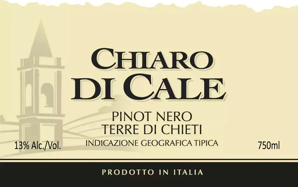 Terre di Chieti Chiaro di Cale Pinot Nero Bottle