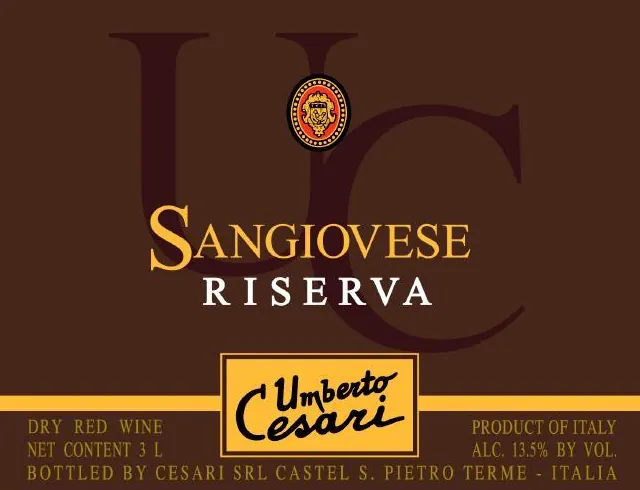 Sangiovese Riserva Bottle