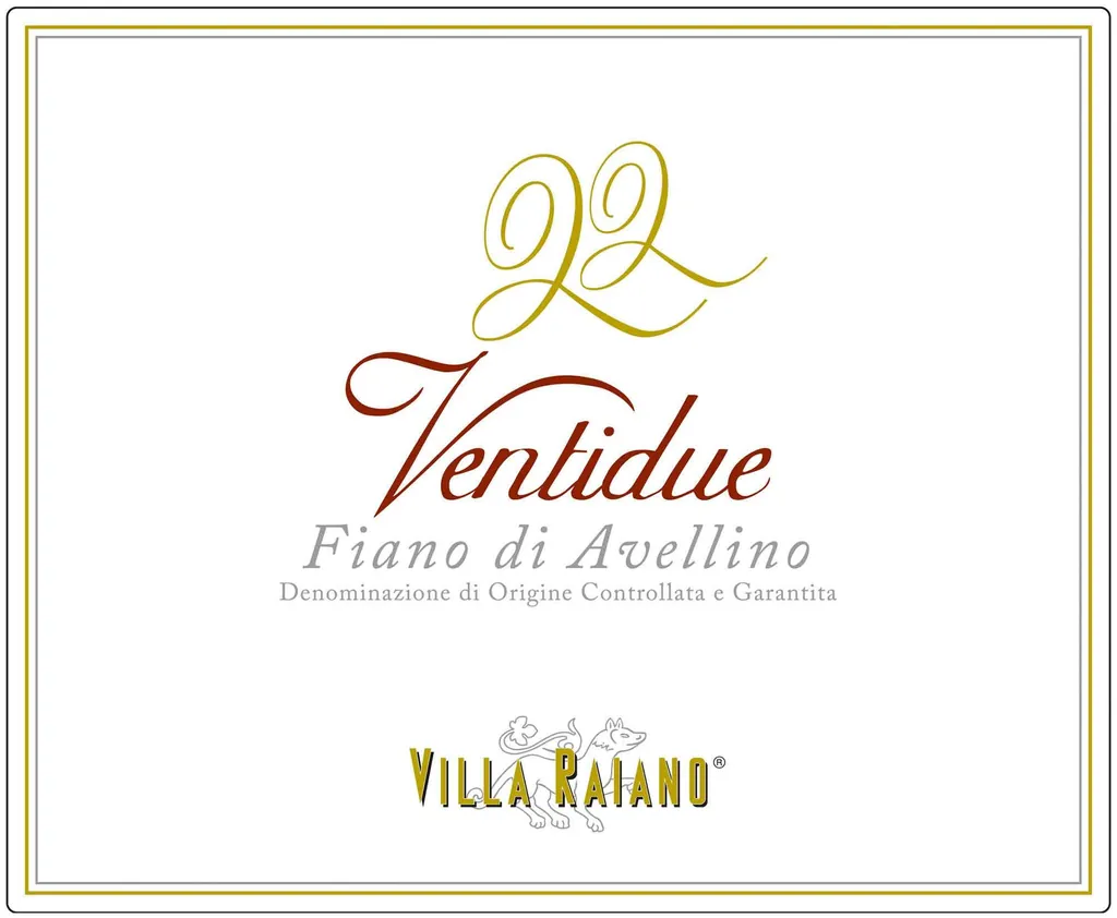 Fiano di Avellino Ventidue Bottle