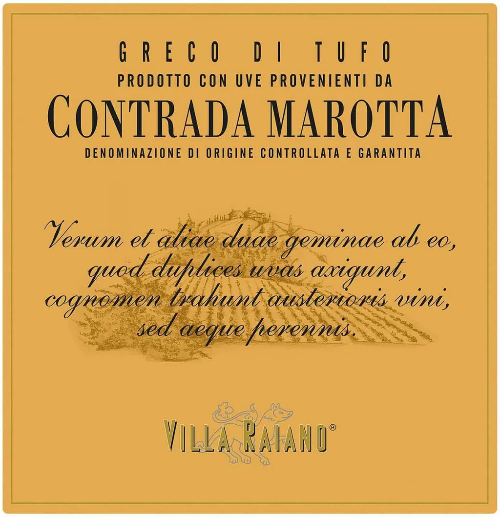 Greco di Tufo Contada Marotta Bottle