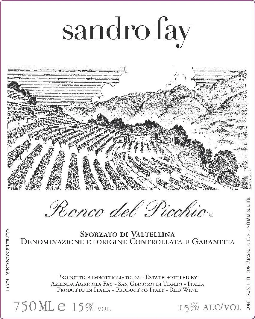 Sforzato di Valtellina Ronco del Picchio Bottle