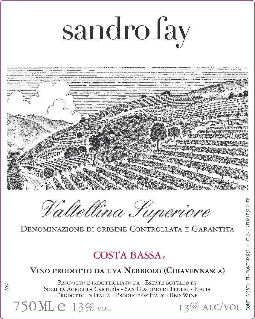 Valtellina Costa Bassa Superiore Bottle