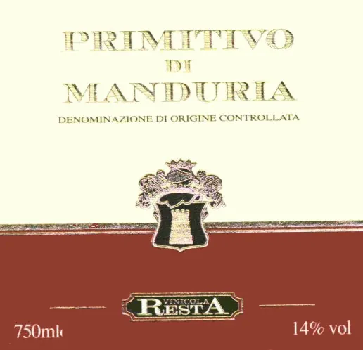 Primitivo di Manduria Bottle
