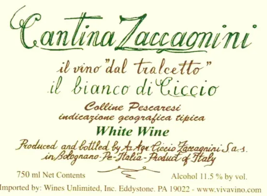 Il vino dal tralcetto il Bianco di Ciccio Bottle