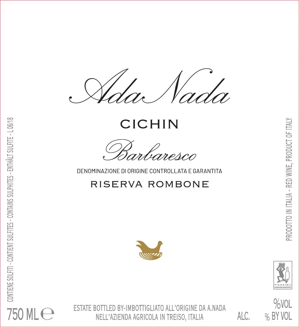 Barbaresco Cichin Riserva Rombone Bottle