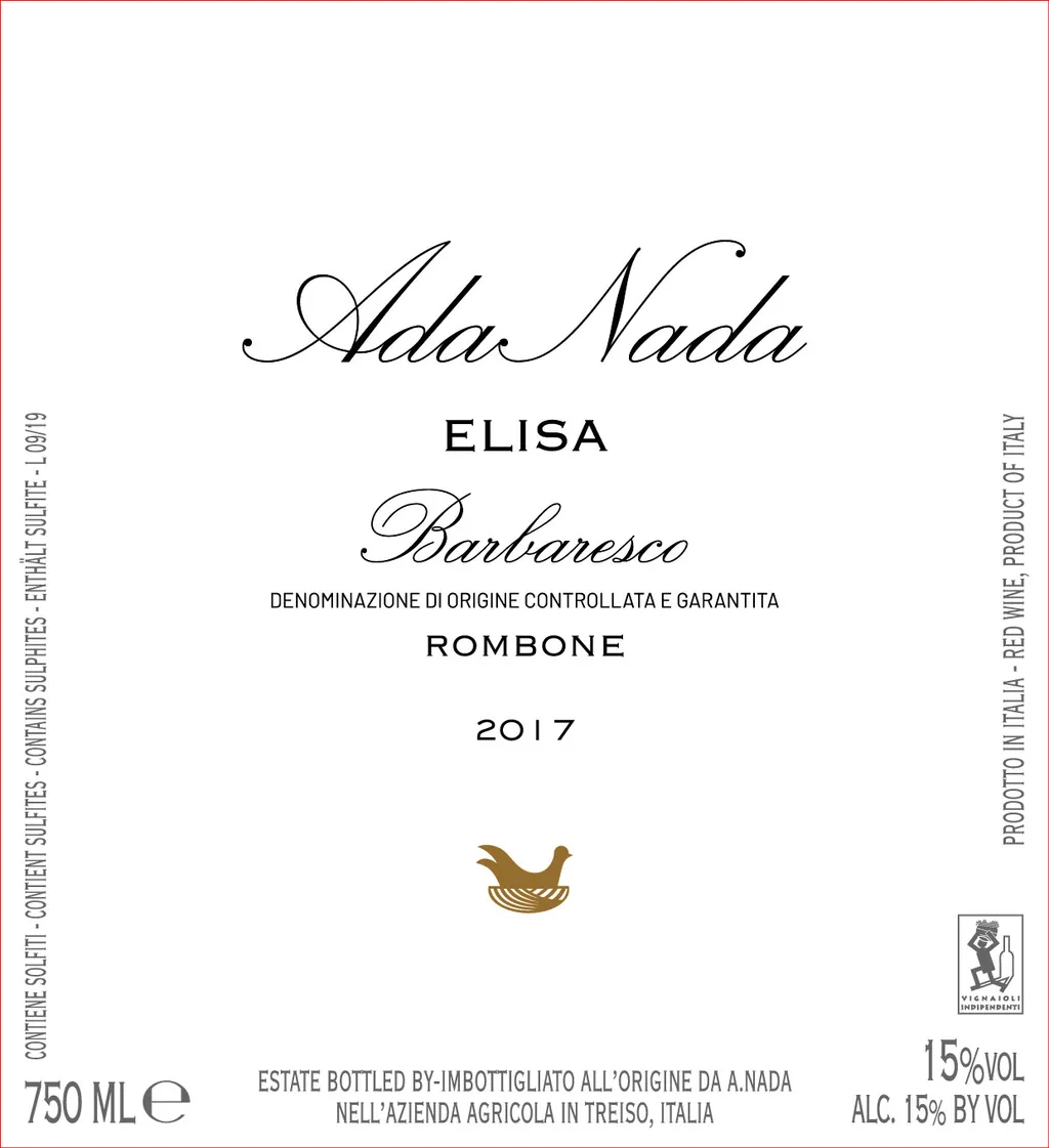 Barbaresco Elisa Bottle