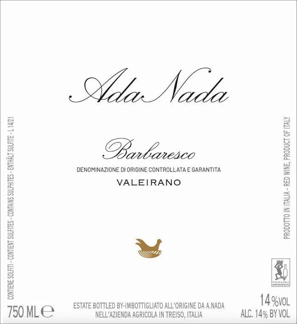 Barbaresco Valeirano Bottle