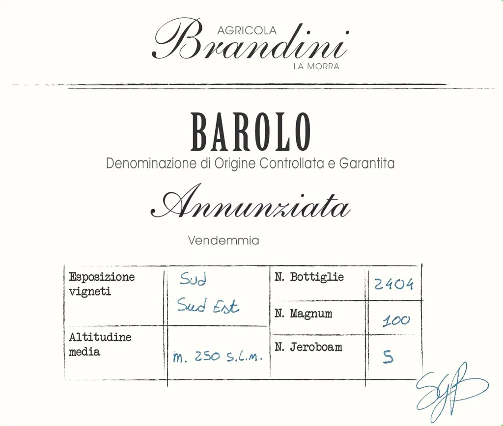 Barolo Annunziata Bottle