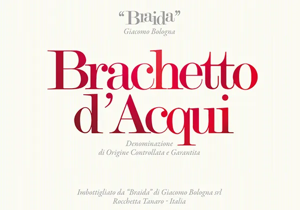 Brachetto d'Acqui Bottle