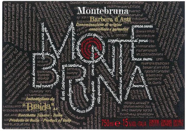 Montebruna Barbera d'Asti Bottle