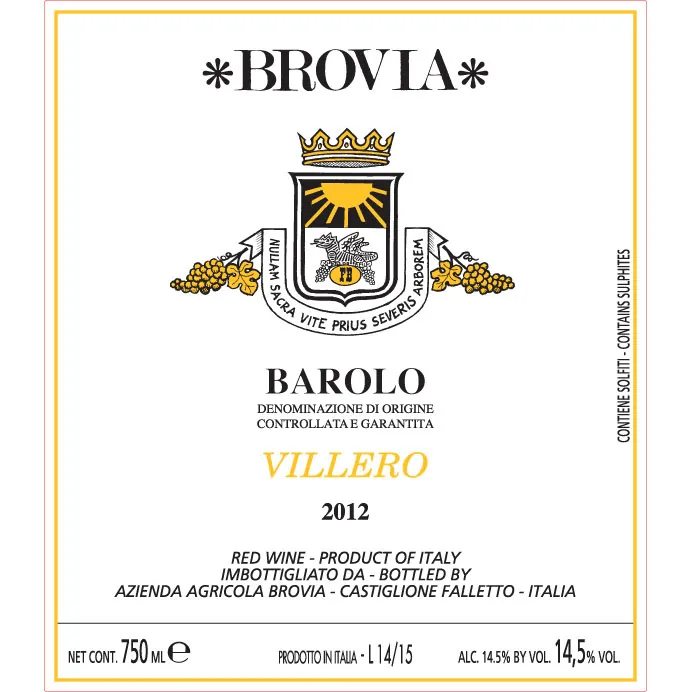 Barolo Villero Bottle