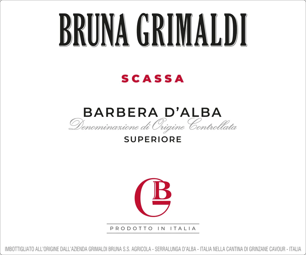 Scassa Barbera d'Alba Bottle