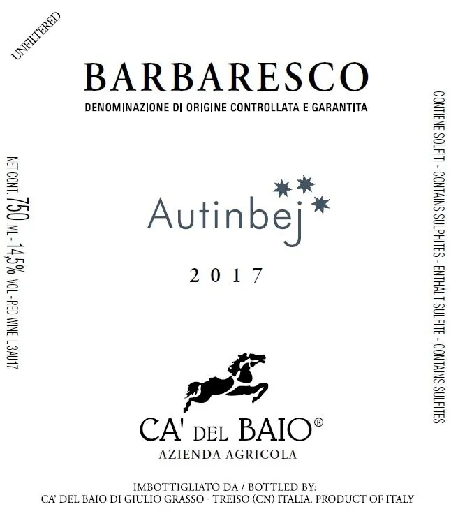 Barbaresco Autinbej Bottle