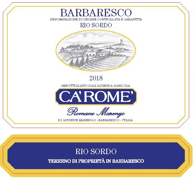 Barbaresco Sori Rio Sordo Bottle