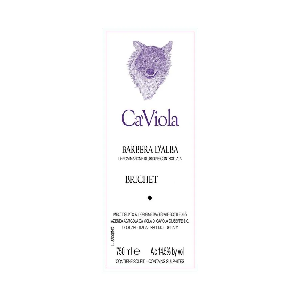 Brichet Barbera d'Alba Bottle