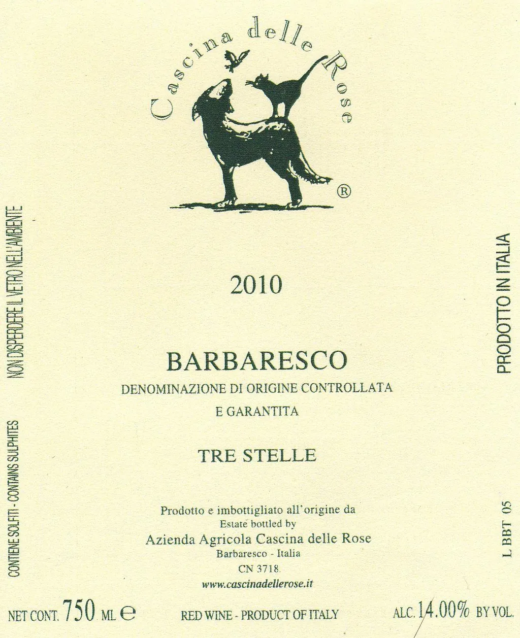 Barbaresco Cascina Tre Stelle Bottle