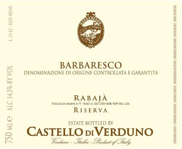 Barbaresco Riserva Rabaja Bottle