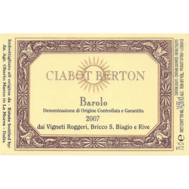 Barolo Bottle