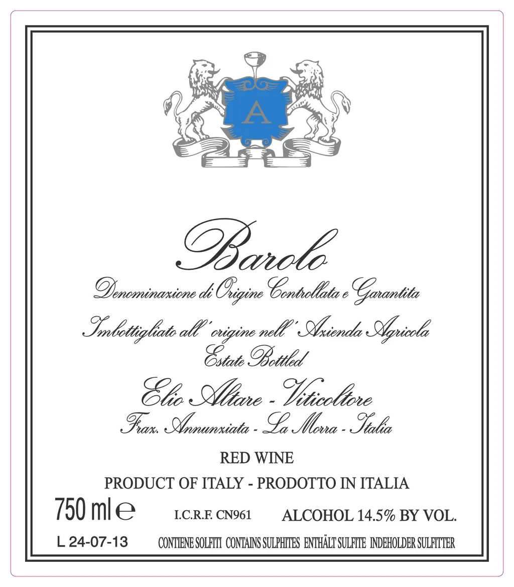 Barolo Bottle