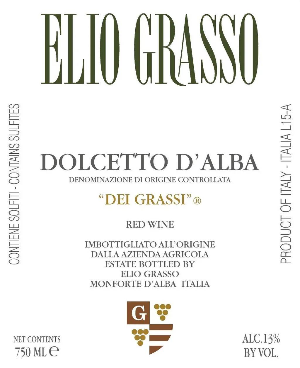 Dolcetto d'Alba Dei Grassi Bottle