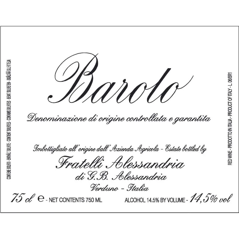Barolo Bottle