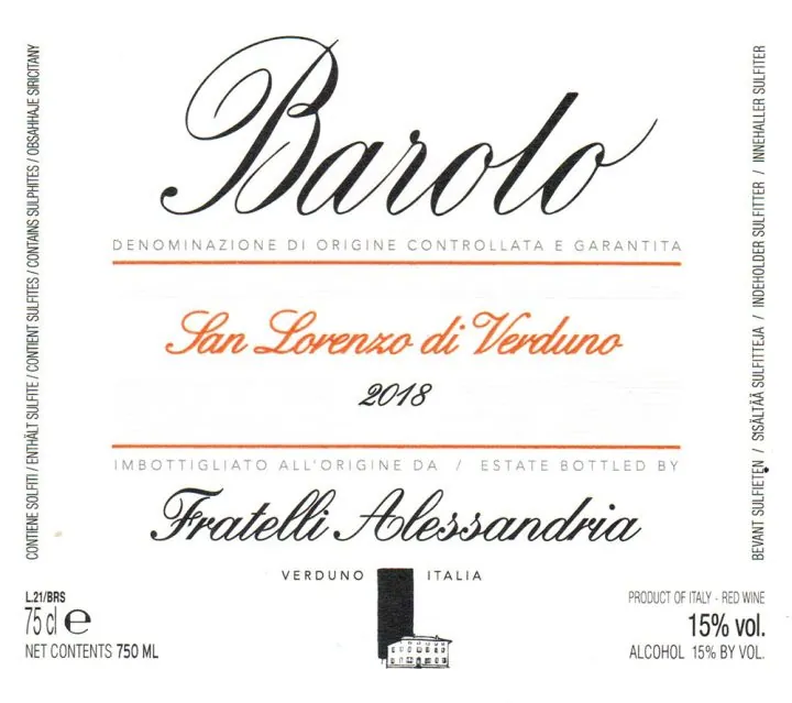 Barolo San Lorenzo di Verduno Bottle