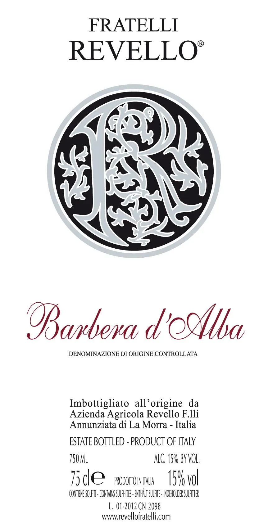 Barbera d'Alba Bottle