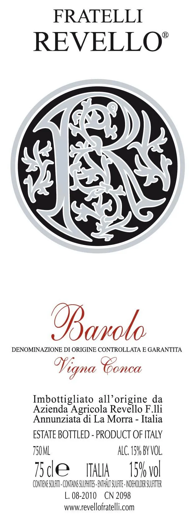 Barolo Conca Bottle