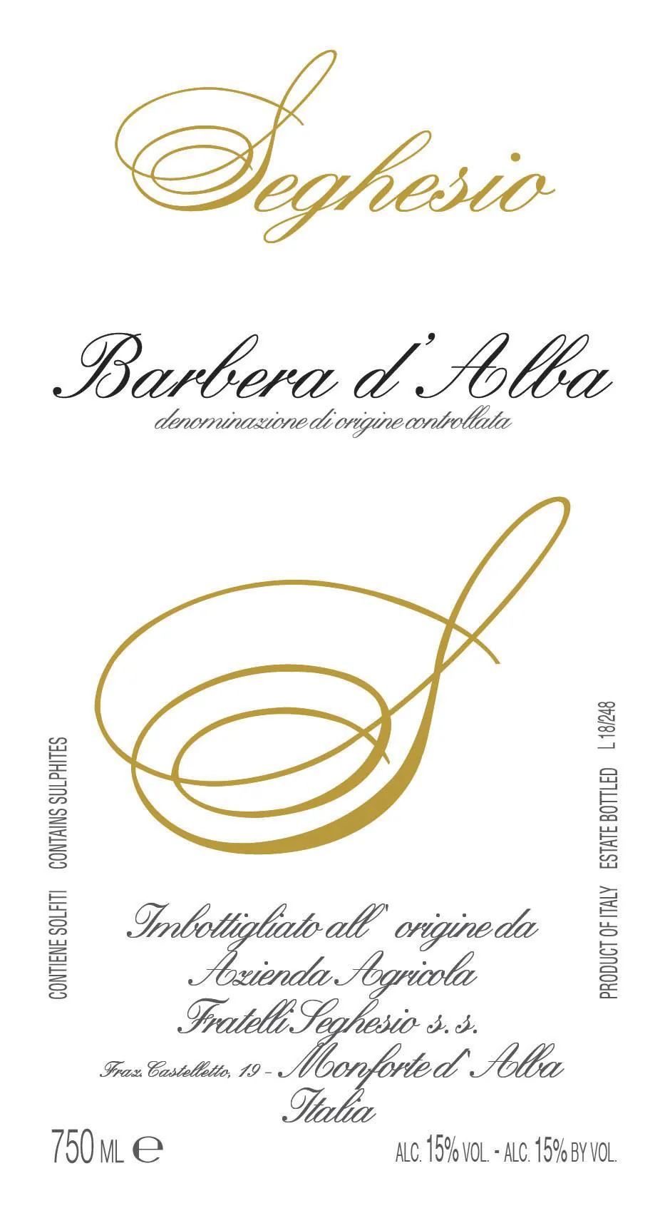 Barbera d'Alba Bottle