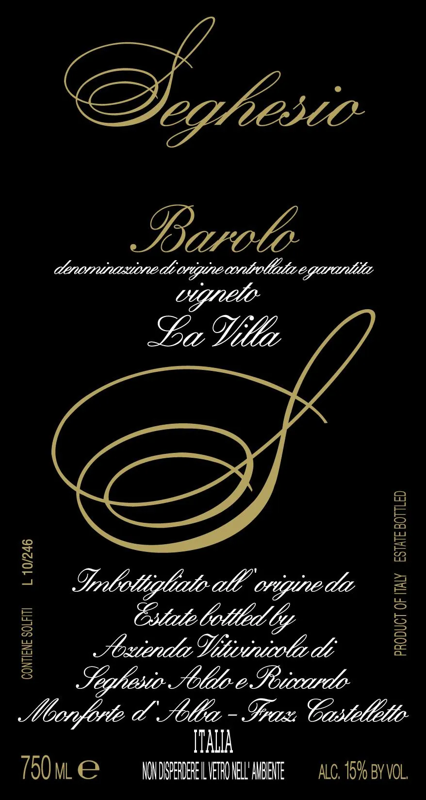 Barolo La Villa Bottle