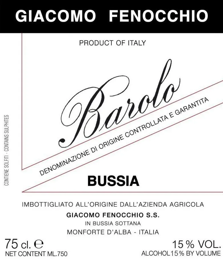Barolo Bussia Bottle