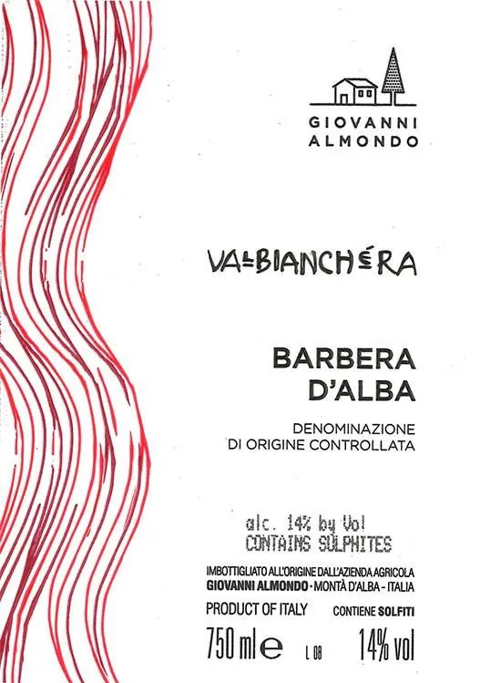 Barbera d'Alba Valbianchera Bottle
