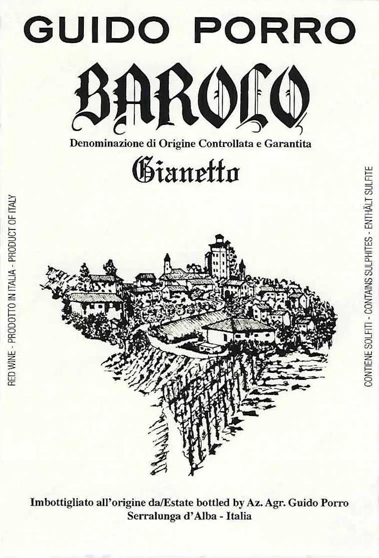 Vigna Gianetto Barolo Bottle
