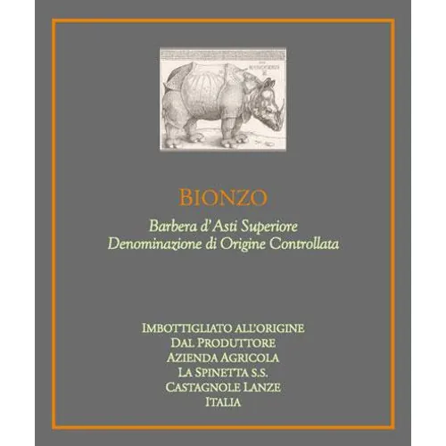 Barbera d'Asti Superiore Bionzo Bottle