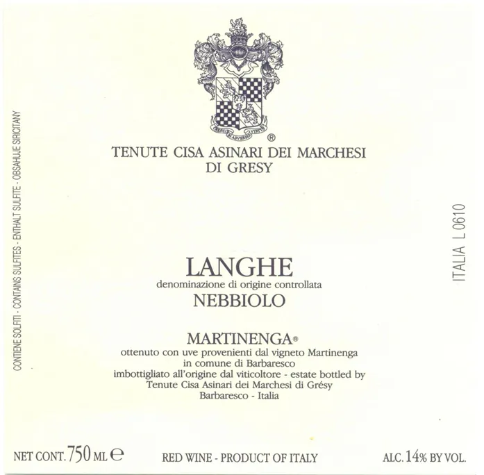 Nebbiolo Martinenga Bottle