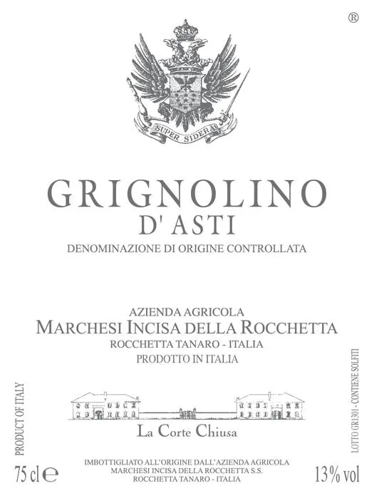 Grignolino d'Asti Bottle