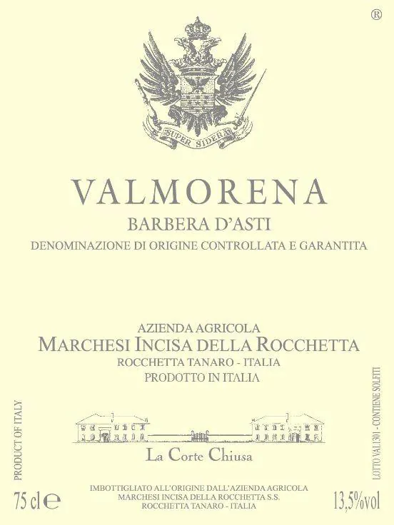 Valmorena Barbera d'Asti Bottle