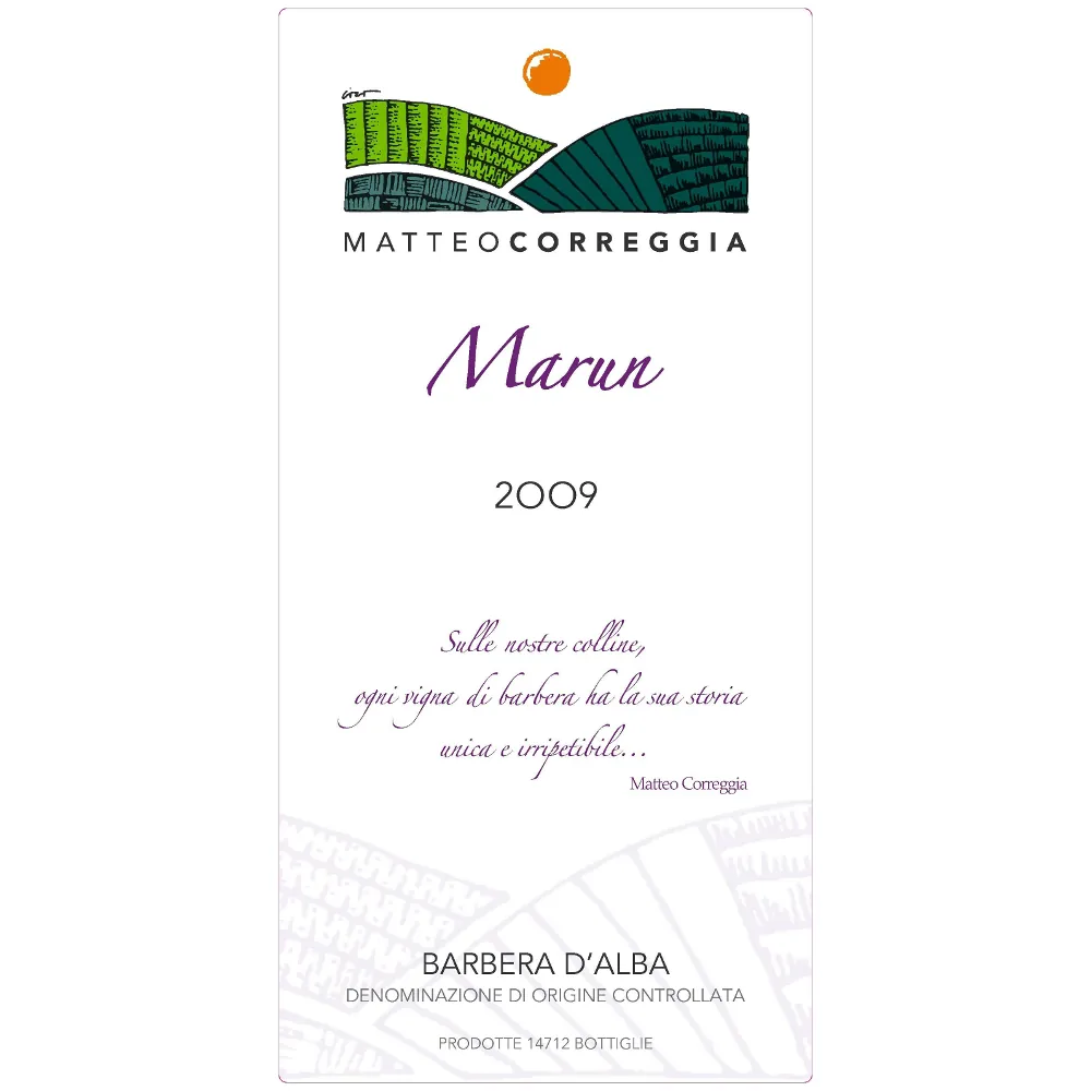 Barbera d'Alba Marun Bottle