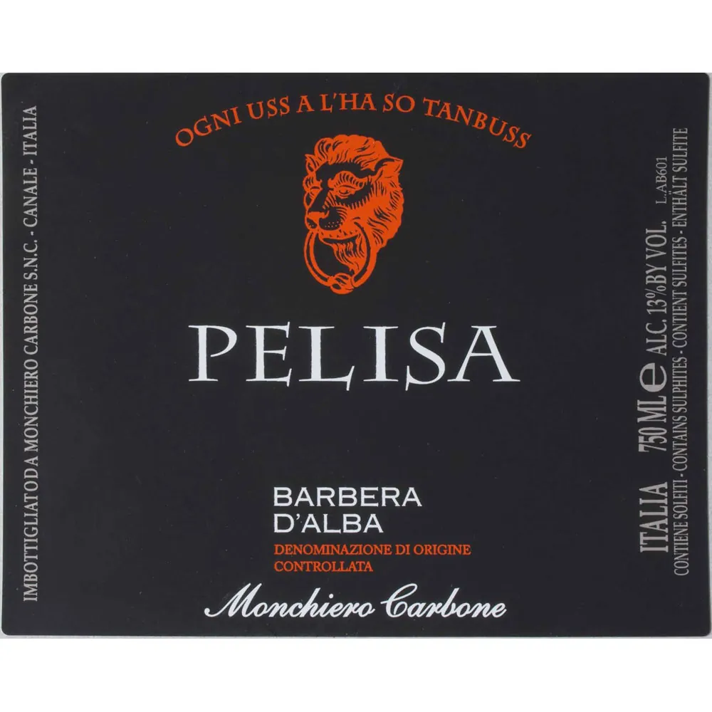 Pelisa Barbera Bottle