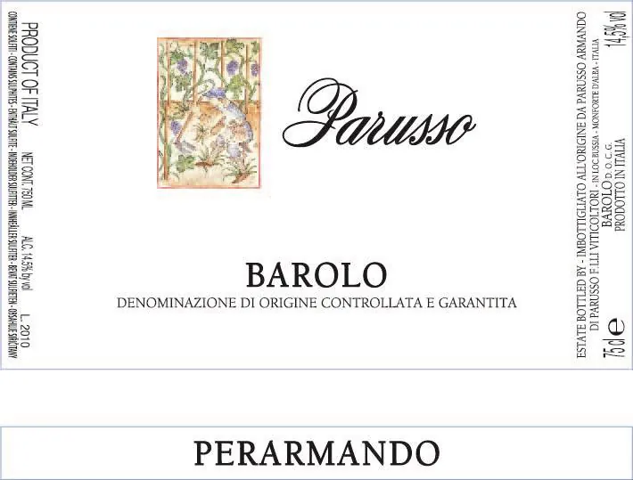 Barolo Perarmando Bottle