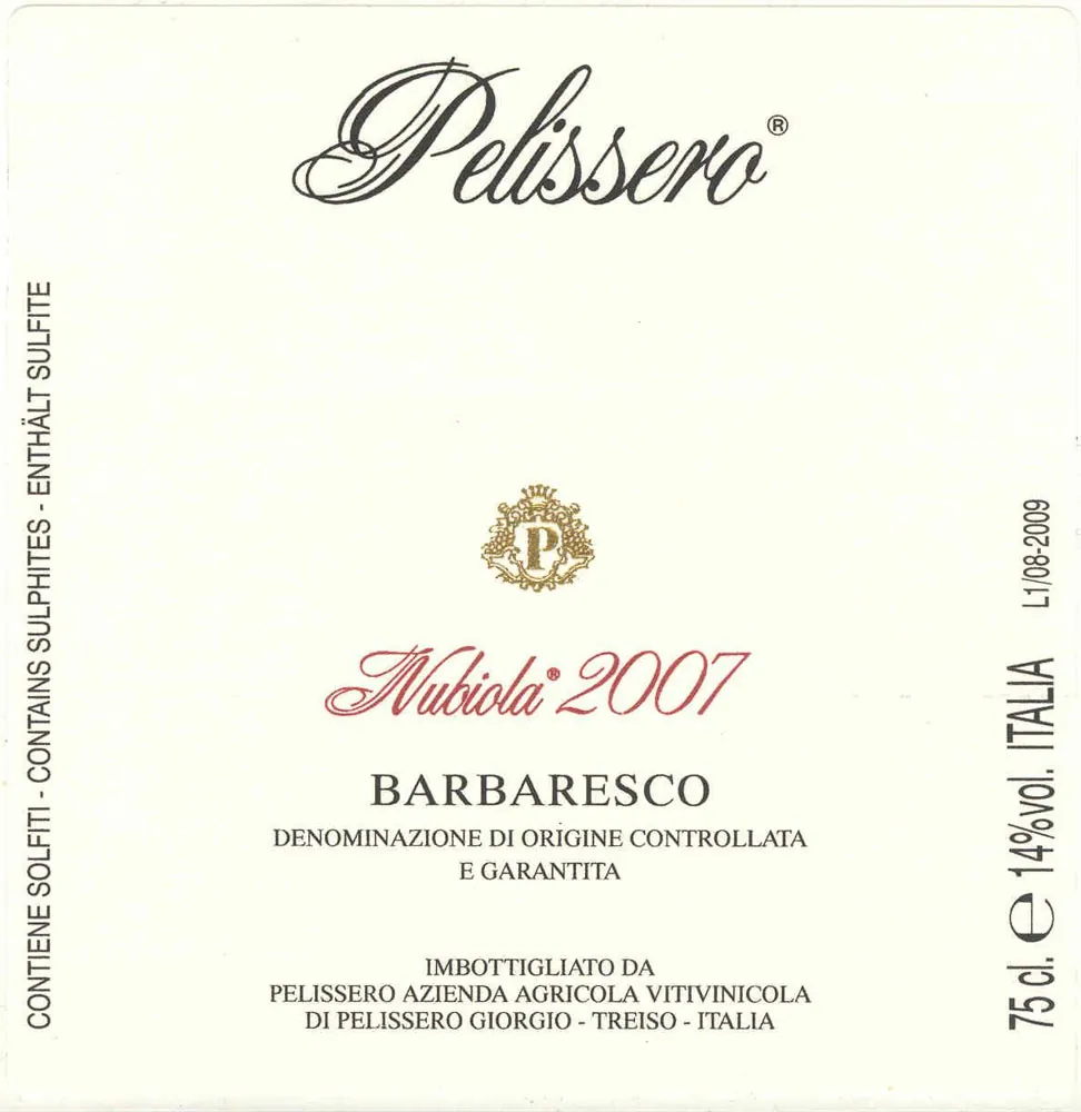 Barbaresco Nubiola Bottle