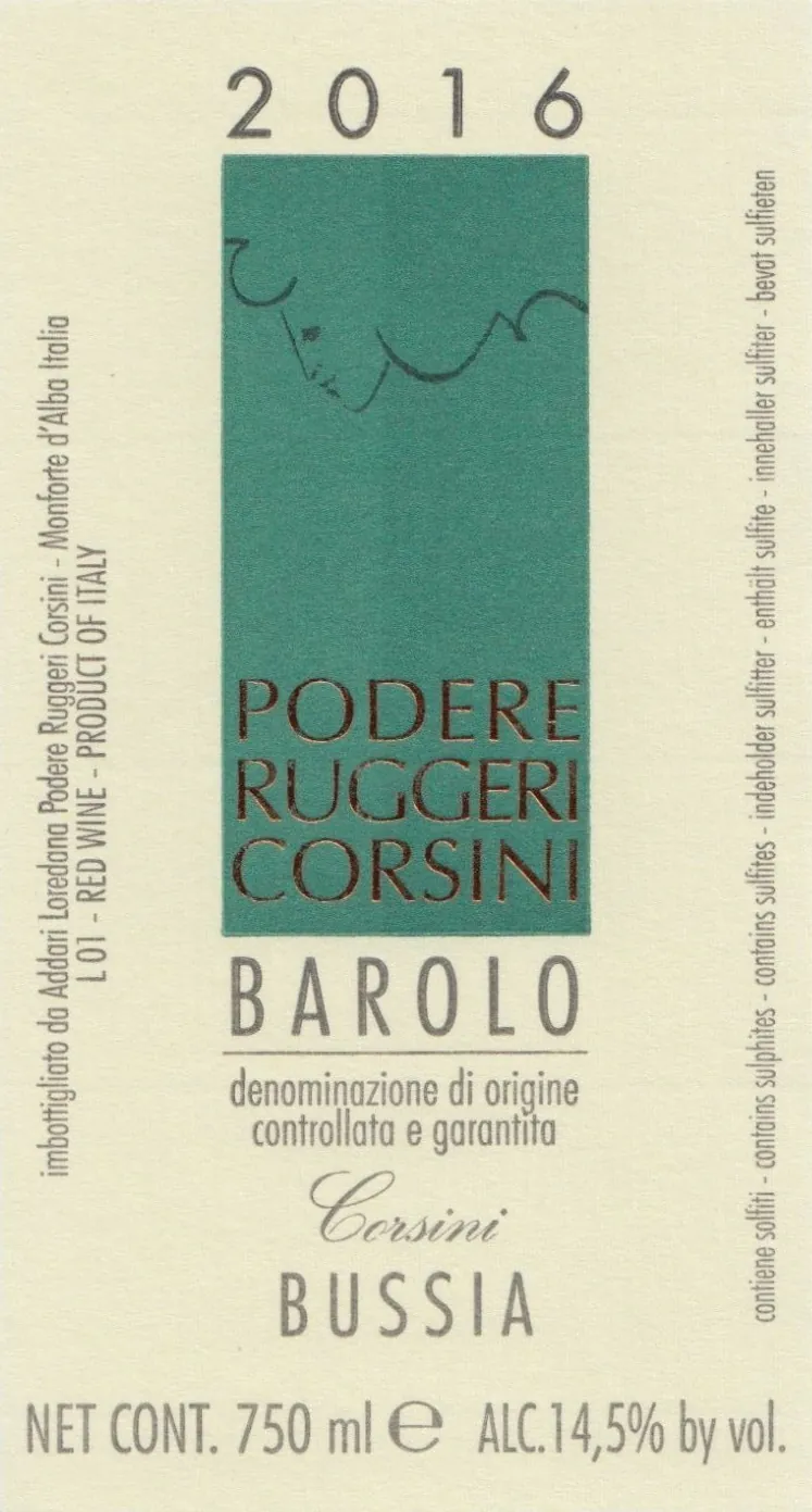 Barolo Bussia Bottle
