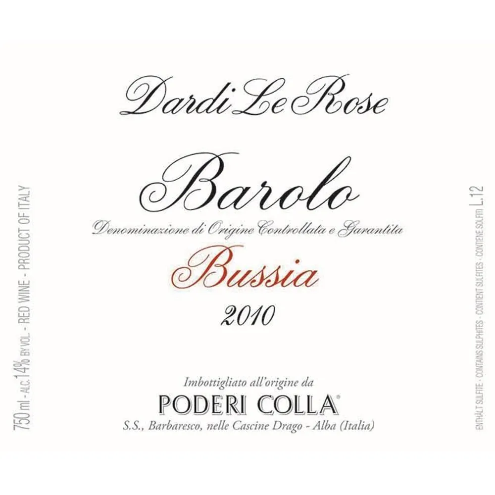 Barolo Bussia Dardi le Rose Bottle
