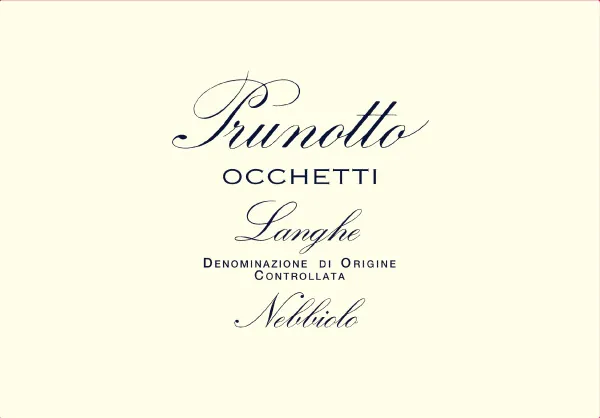 Nebbiolo Occhetti Bottle