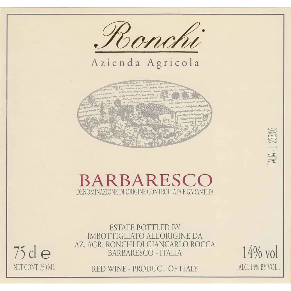 Barbaresco Bottle