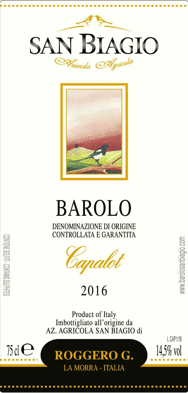 Barolo Capalot Bottle
