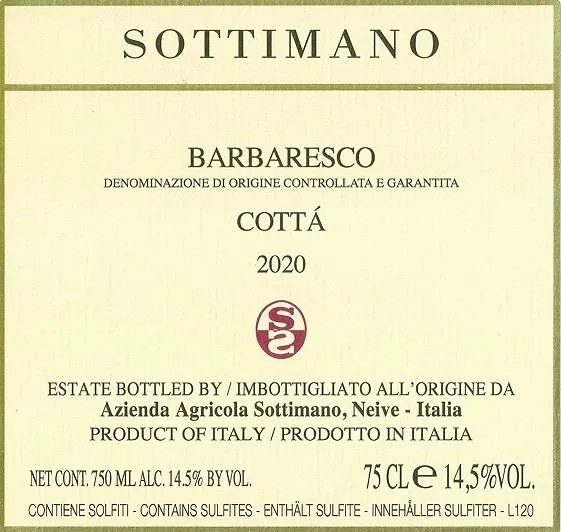 Barbaresco Cotta Bottle