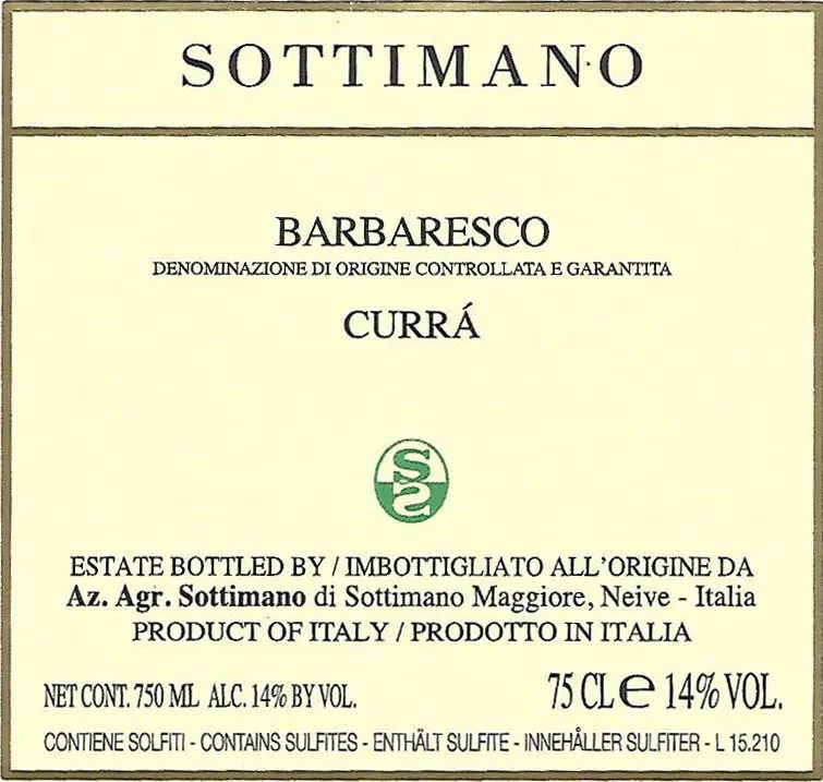 Barbaresco Curra Bottle