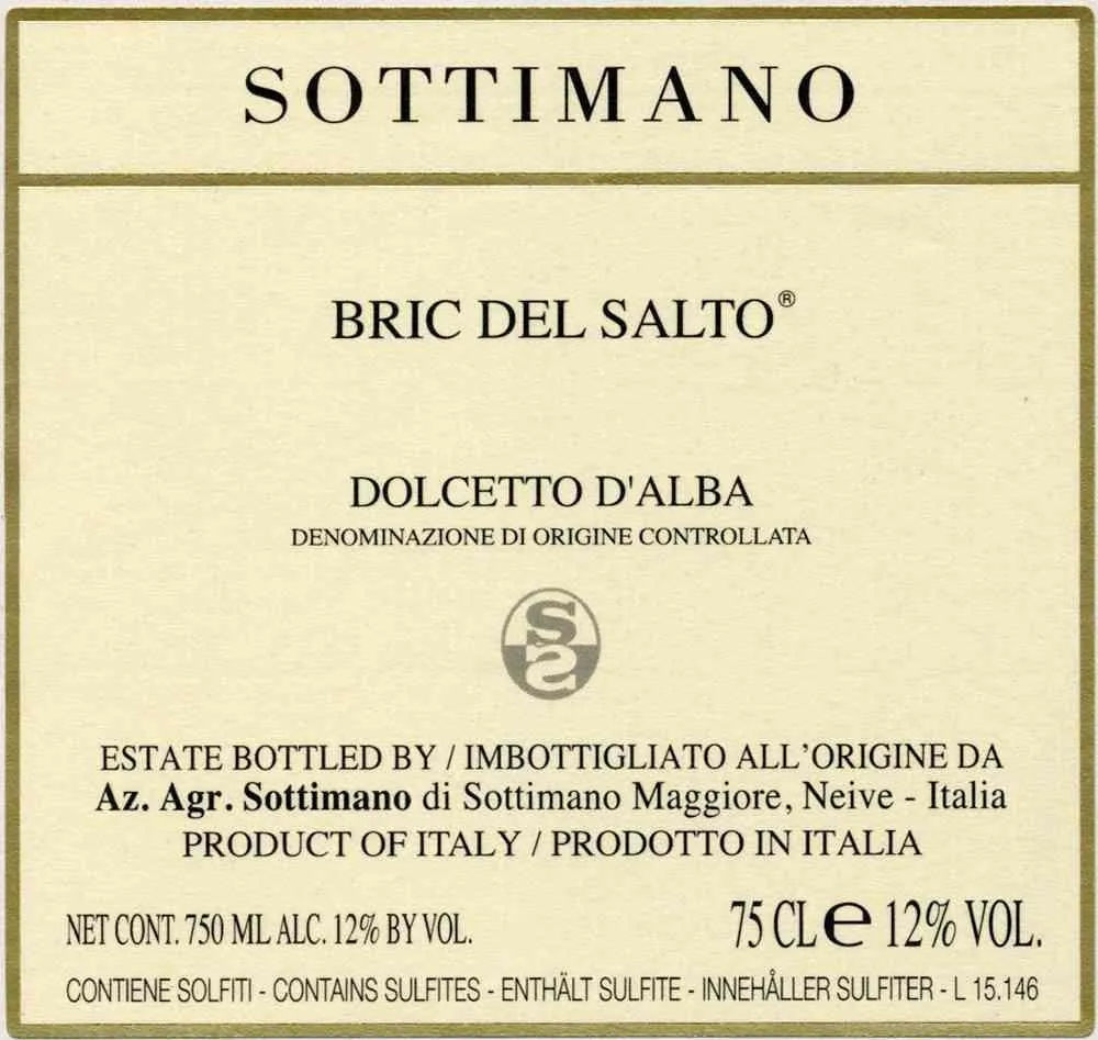Dolcetto d'Alba Bric del Salto Bottle