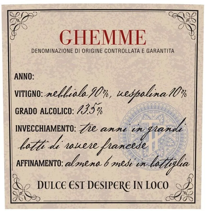 Ghemme Bottle